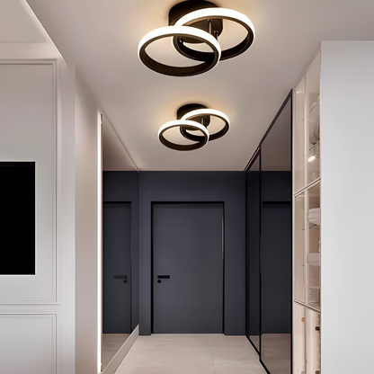 Żyrandol LED VERTEX CIRCULA 24W, 2 okręgi, światło zimne/ciepłe/neutralne, czarny