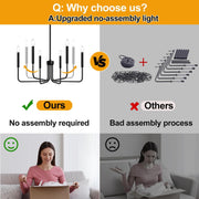 Żyrandol metalowy AVANT, typ wiszący z ramionami, okrągły, 6xE14, czarny