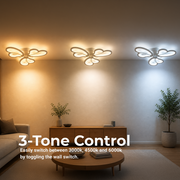 Żyrandol LED BLOSSOM 43 W z pilotem, 3 płatki, światło zimne/ciepłe/neutralne, ściemnialny, biały