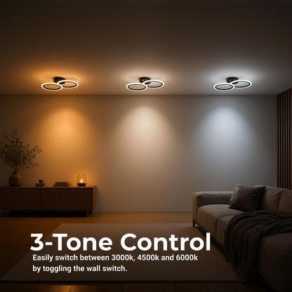 Lustra LED cu telecomanda BETTY 27W, 2 Cercuri, lumina Rece/Calda/Neutra, Dimabila, Negru Lustre LED cu Telecomanda Default Title Alessandro Design