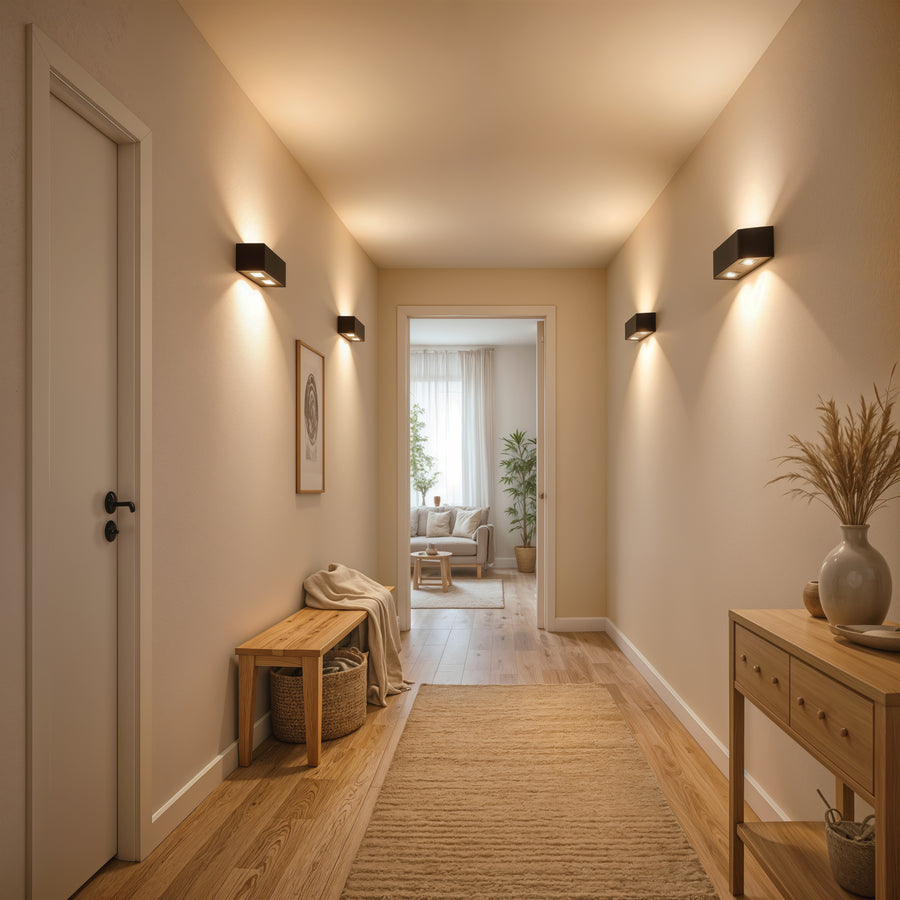 Kinkiet zewnętrzny LED Ellis, 6 W, 6 źródeł światła, ciepłe światło, czarny