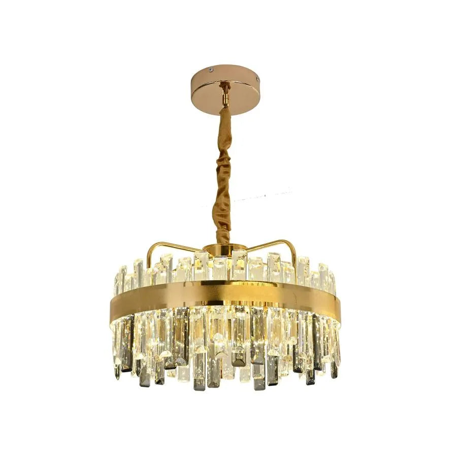 Żyrandol LED Achim z pilotem, 120W, ściemnialny, średnica 50cm, złoty