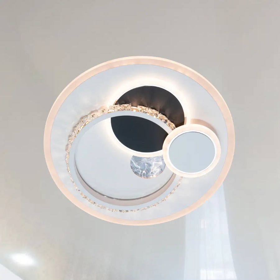 Żyrandol LED Heliox Crystal, 43W, 4 kół, zimno/gorące/neutralne światło, białe