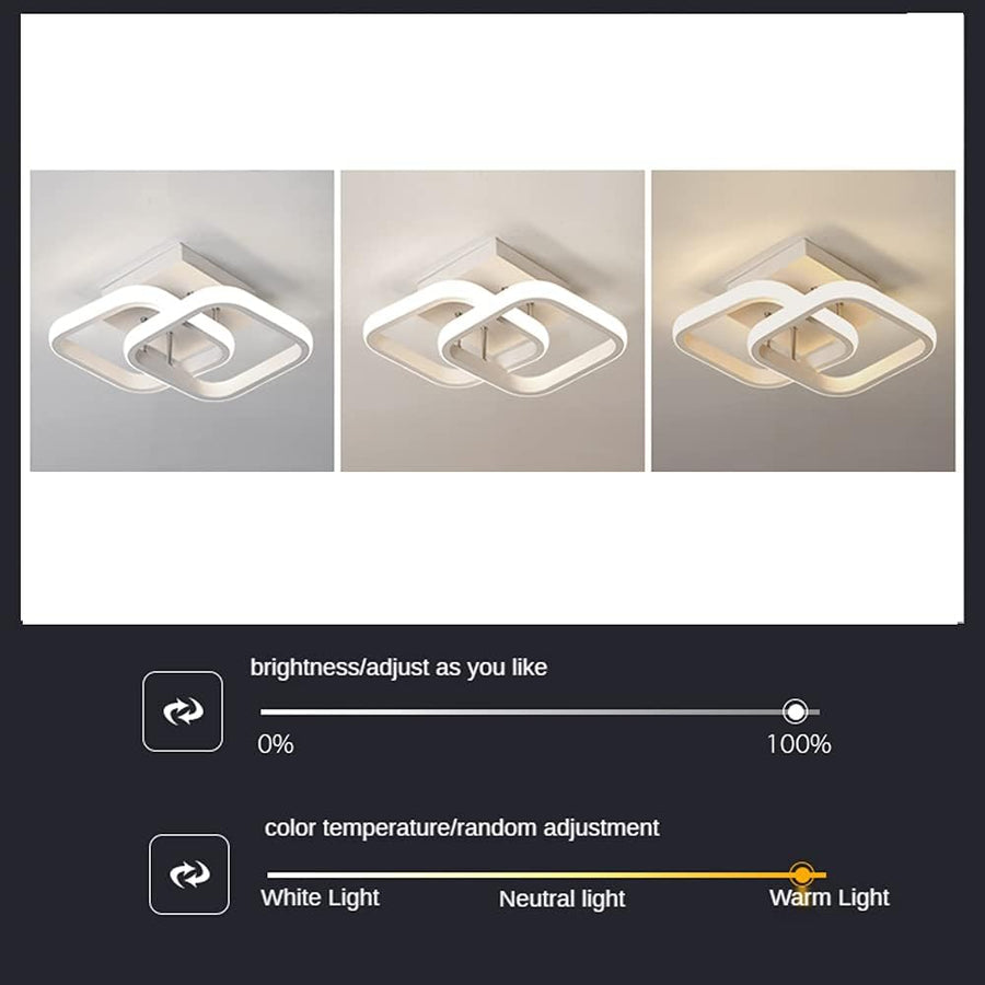 Żyrandol LED VERTEX Matrix, nakładające się diamenty, metalowe ramki, 11W, 2 diamenty, światło zimne/ciepłe/neutralne 3000K/4000K/6000K, biały