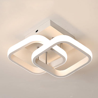 Żyrandol LED VERTEX Matrix, nakładające się diamenty, metalowe ramki, 11W, 2 diamenty, światło zimne/ciepłe/neutralne 3000K/4000K/6000K, biały