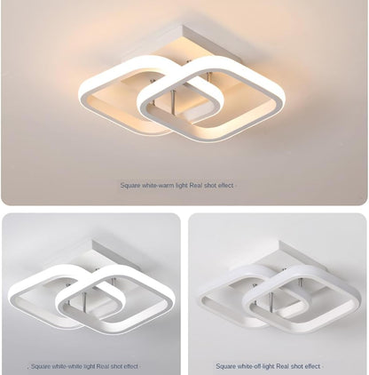 Żyrandol LED VERTEX Matrix, nakładające się diamenty, metalowe ramki, 11W, 2 diamenty, światło zimne/ciepłe/neutralne 3000K/4000K/6000K, biały