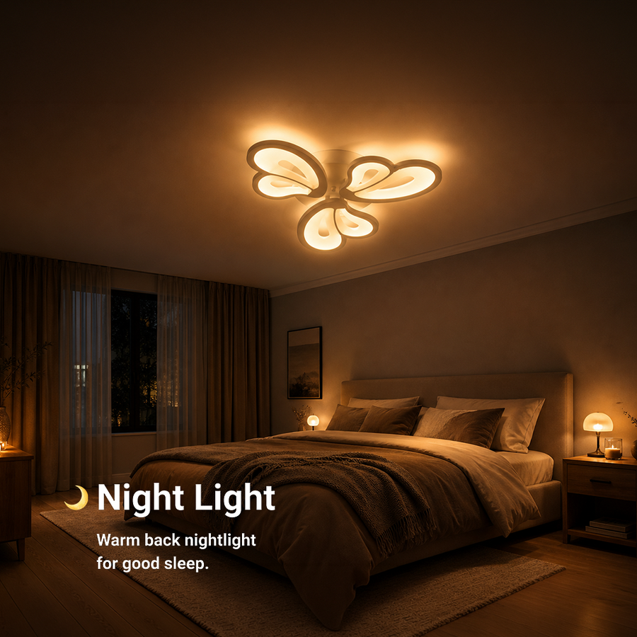 Żyrandol LED BLOSSOM 43 W z pilotem, 3 płatki, światło zimne/ciepłe/neutralne, ściemnialny, biały