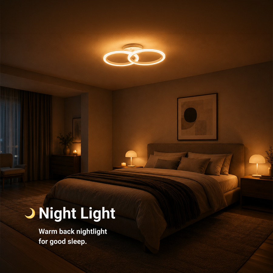 Lustra LED cu telecomanda BETTY 27W, 2 Cercuri, lumina Rece/Calda/Neutra, Dimabila, Alb Lustre LED cu Telecomanda Default Title Alessandro Design