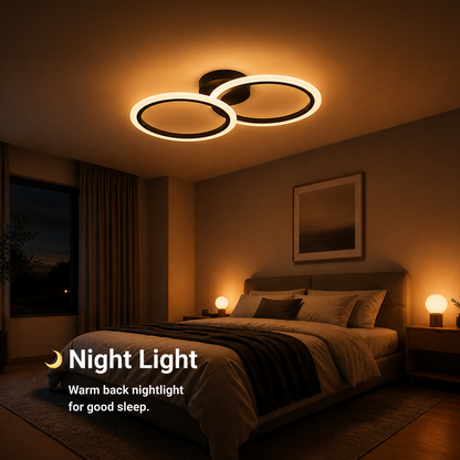 Lustra LED cu telecomanda BETTY 27W, 2 Cercuri, lumina Rece/Calda/Neutra, Dimabila, Negru Lustre LED cu Telecomanda Default Title Alessandro Design