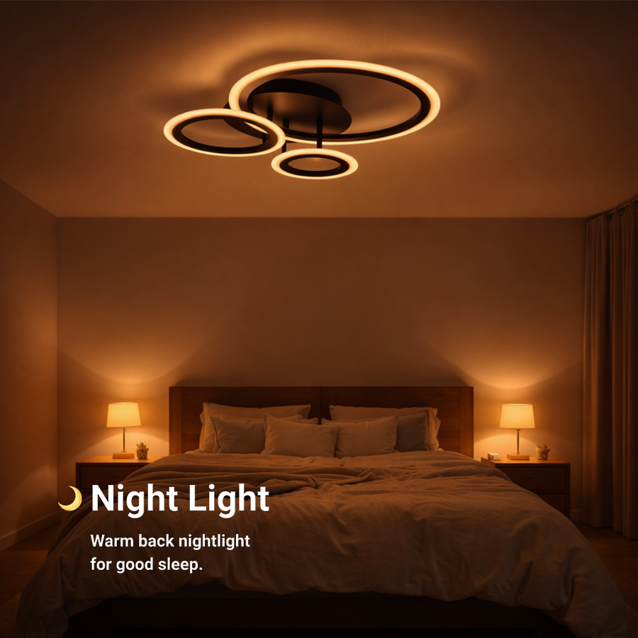 Lustra LED cu telecomanda BETTY 40W, 3 Cercuri, lumina Rece/Calda/Neutra, Dimabila, Negru Lustre LED cu Telecomanda Default Title Alessandro Design