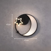 Żyrandol LED z pilotem ALYONA 44W, Księżyc i Gwiazda, Światło zimne/ciepłe/neutralne, Ściemnialny, Czarny 