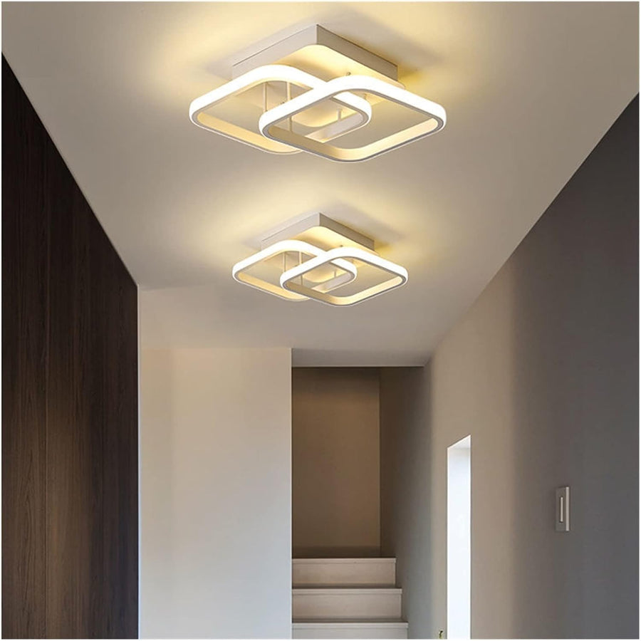 Żyrandol LED VERTEX Matrix, nakładające się diamenty, metalowe ramki, 11W, 2 diamenty, światło zimne/ciepłe/neutralne 3000K/4000K/6000K, biały