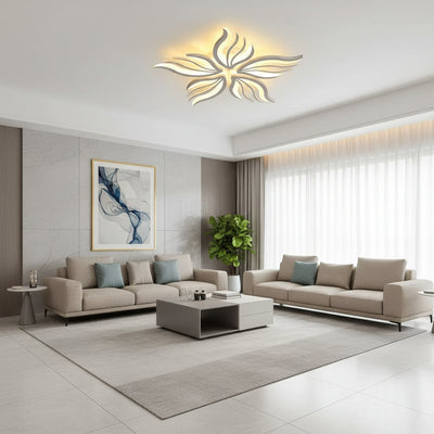 Żyrandol LED SAKURA 60 W z pilotem, 5 płatków, światło zimne/ciepłe/neutralne, ściemnialny, biały