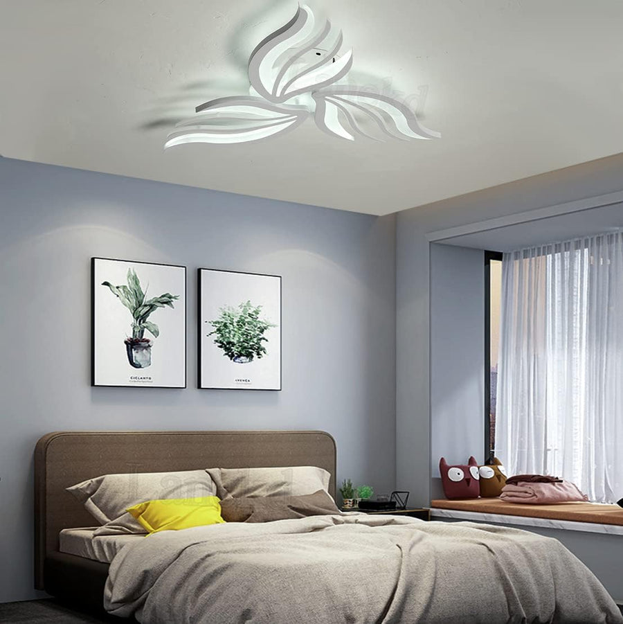 Żyrandol LED SAKURA 37W z pilotem, 3 płatki, światło zimne/ciepłe/neutralne, ściemnialny, biały 