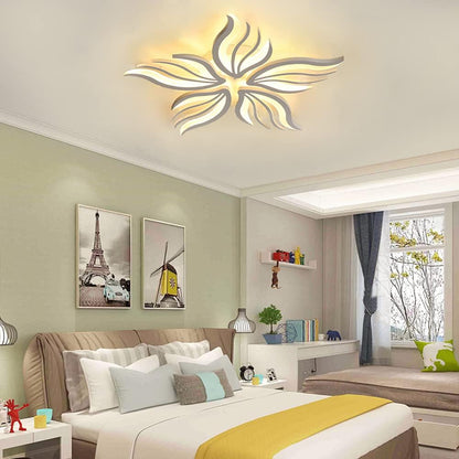 Żyrandol LED SAKURA 60 W z pilotem, 5 płatków, światło zimne/ciepłe/neutralne, ściemnialny, biały