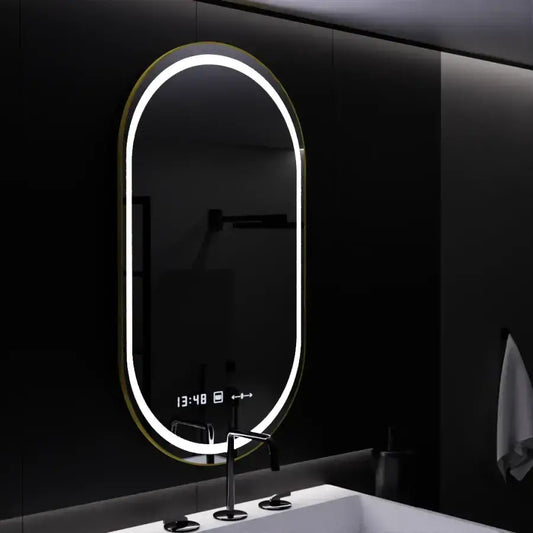 Owalne LED lusterka, 50x80 cm, Roven czujnik Motionglow Marcello, System wyłączający, zegar i termometr, Daimable