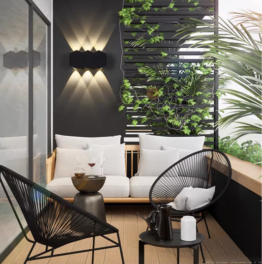 Kinkiet zewnętrzny LED Ellis, 6 W, 6 źródeł światła, ciepłe światło, czarny