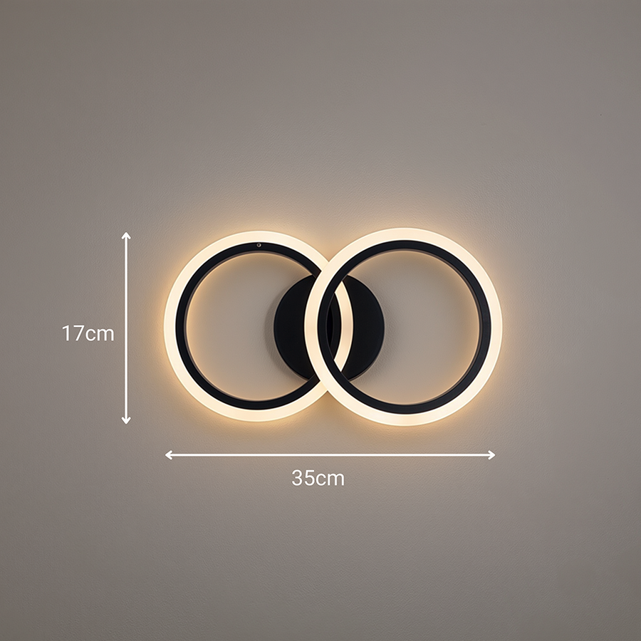 Lustra LED cu telecomanda BETTY 27W, 2 Cercuri, lumina Rece/Calda/Neutra, Dimabila, Negru Lustre LED cu Telecomanda Default Title Alessandro Design