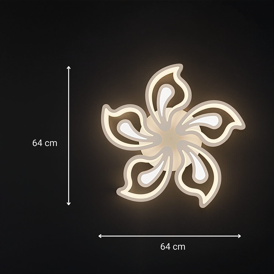 Lustra LED cu telecomanda LILY 86W, 5 Elemente, lumina Rece/Calda/Neutra, Dimabila, Alb Lustre LED cu Telecomanda Default Title Alessandro Design