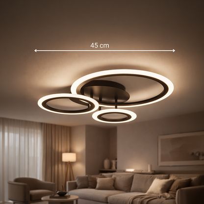 Lustra LED cu telecomanda BETTY 40W, 3 Cercuri, lumina Rece/Calda/Neutra, Dimabila, Negru Lustre LED cu Telecomanda Default Title Alessandro Design