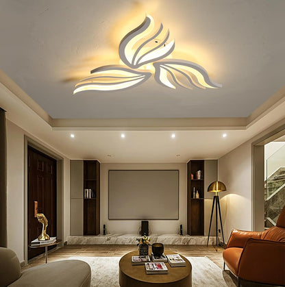 Żyrandol LED SAKURA 37W z pilotem, 3 płatki, światło zimne/ciepłe/neutralne, ściemnialny, biały 