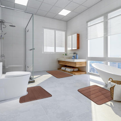 Zestaw 3 mat do kąpieli, 50x40 cm, niebieski, antypoślizgowy