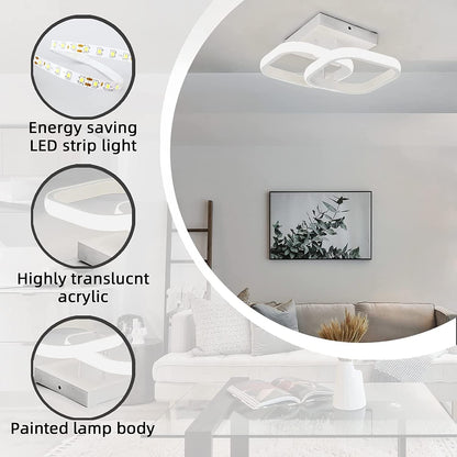 Żyrandol LED VERTEX Matrix, nakładające się diamenty, metalowe ramki, 11W, 2 diamenty, światło zimne/ciepłe/neutralne 3000K/4000K/6000K, biały