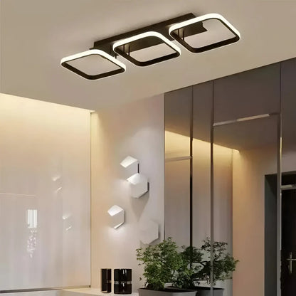 Żyrandol LED VERTEX Grid Parallel Squares, 40 W, 3 kwadraty Zimne/Ciepłe/Neutralne światło, Czarny