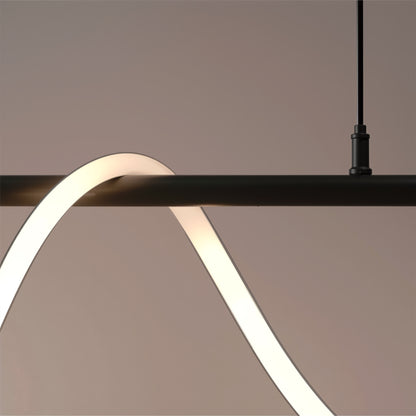 Żyrandol LED DIVINO z elastyczną rurką silikonową - 24W, regulowane światło, czarny mat