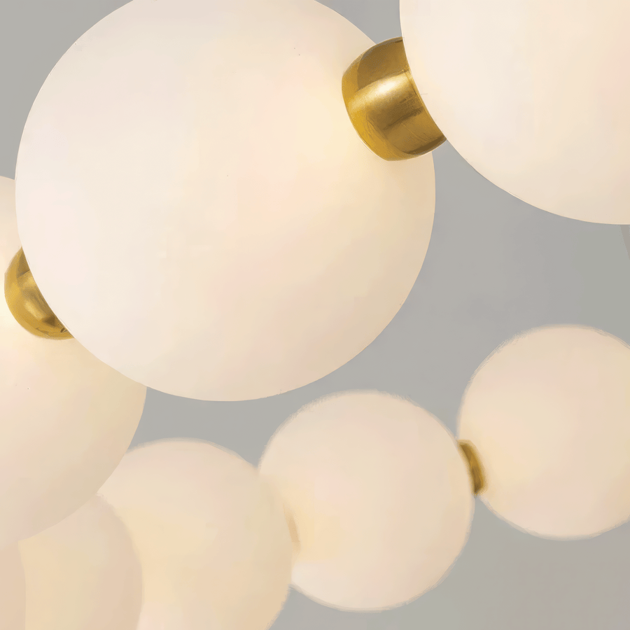 Wisząca lampa LED z akrylu Nova 57W z pilotem, ściemnialna, 3000K/4000K/6000K, kolor złoty, metal i akryl