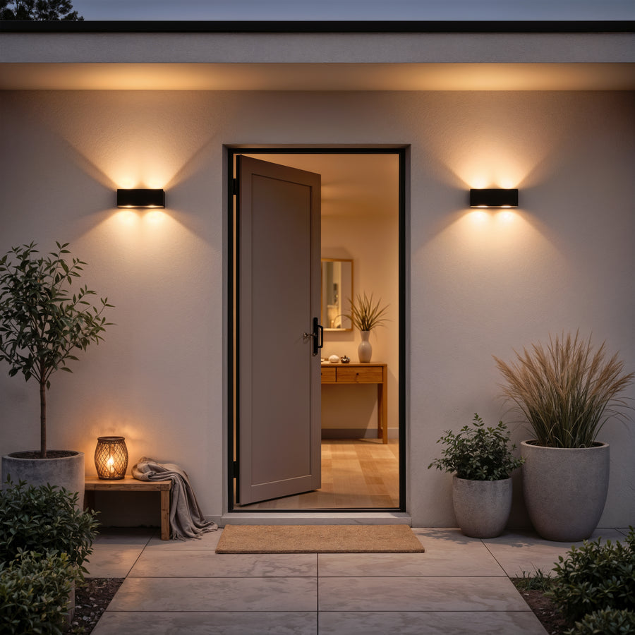 Kinkiet zewnętrzny LED Ellis, 6 W, 6 źródeł światła, ciepłe światło, czarny