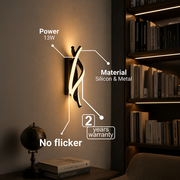 Aplica LED Reid 13W, Lumina Rece/Calda/Neutra, Negru Aplice de Interior Default Title Alessandro Design
