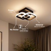 Lustra LED VERTEX Matrix Romburi Suprapuse, Rame Metalice, 24W, 2 Romburi, Lumina Rece/Calda/Neutra 3000K/4000K/6000K, Negru, Metal si Silicon Lustra LED Default Title Alessandro Design