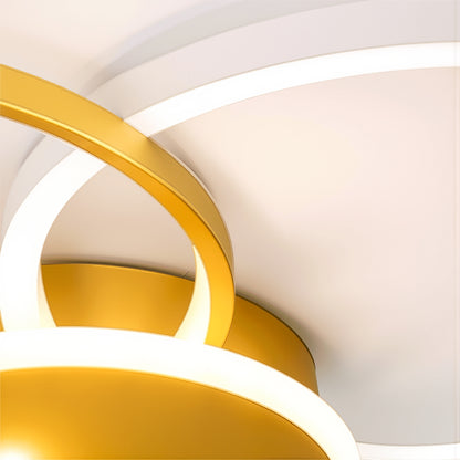 Żyrandol LED z pilotem KILLIAN 80W, 4 koła, światło zimne/ciepłe/neutralne, możliwość przyciemniania, złoty