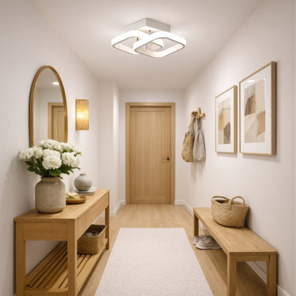 Żyrandol LED VERTEX Matrix, nakładające się diamenty, metalowe ramki, 11W, 2 diamenty, światło zimne/ciepłe/neutralne 3000K/4000K/6000K, biały