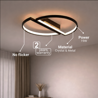 Żyrandol LED z pilotem VECTOR ARCUS 52W, 2 elementy, światło zimne/ciepłe/neutralne, możliwość przyciemniania, czarny