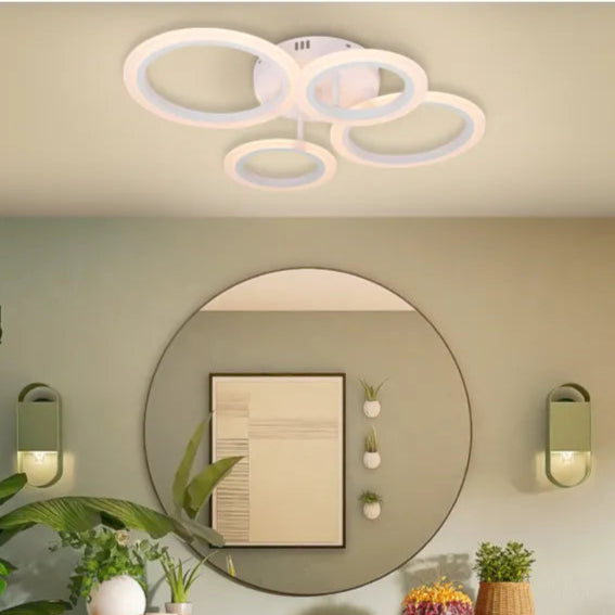 Żyrandol LED z pilotem 44W biały BETTY - 4 okręgi, ściemniany, zimne/ciepłe/neutralne światło