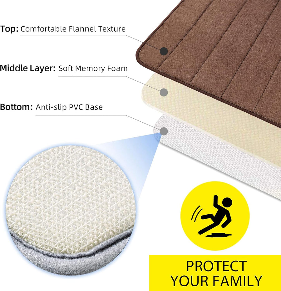 Zestaw 3 mat do kąpieli, 50x40 cm, niebieski, antypoślizgowy