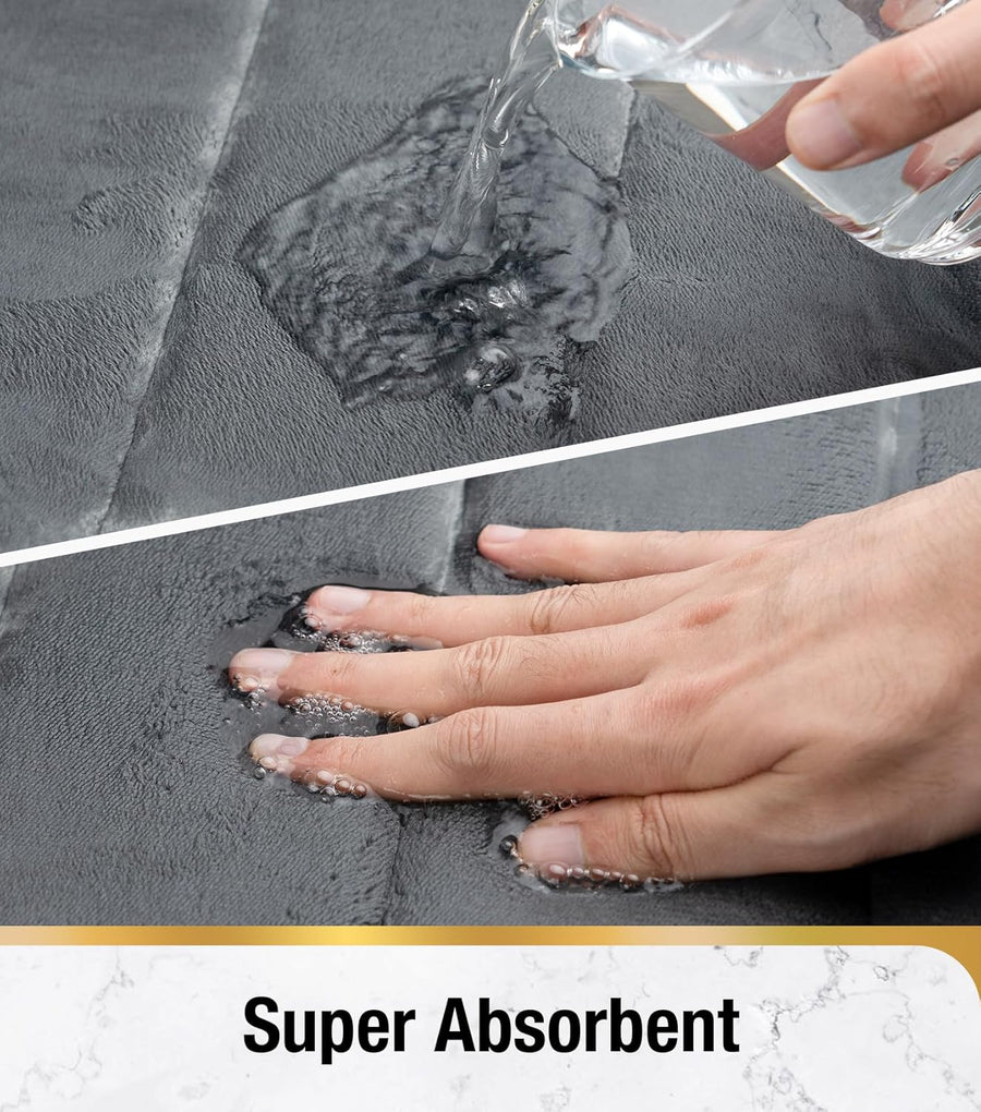 Zestaw 3 mat do kąpieli, 50x40 cm, niebieski, antypoślizgowy