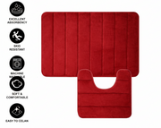 Zestaw 3 mat do kąpieli, 50x40 cm, niebieski, antypoślizgowy