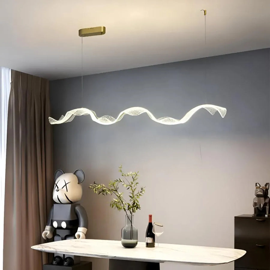 Żyrandol wiszący LED AMI 80W, liniowy, światło zimne/ciepłe/neutralne, złoty, regulowana wysokość