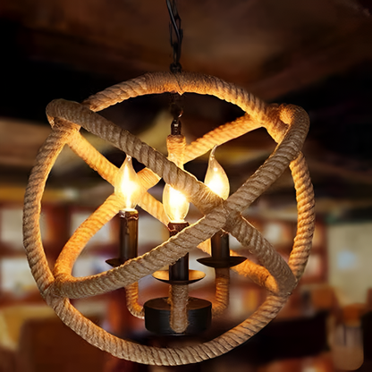 Vintage Harper żyrandol, 1xe27, rustykalna stodoła, sznurka i metal, 150 cm, czarny