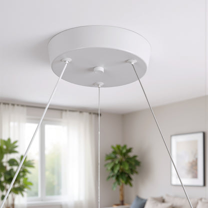 Żyrandol LED Luminis PRISM, kryształ i metal, 210 W, 4 okręgi, ściemnialny, regulowana wysokość, zimne/ciepłe/neutralne światło, luksusowe oświetlenie