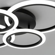 Żyrandol LED BETTY 44W z pilotem, 4 okręgi, światło zimne/ciepłe/neutralne, ściemnialny, czarny