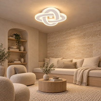 Żyrandol LED CRINELLA 45W, średnica 23cm, światło zimne/ciepłe/neutralne, biały