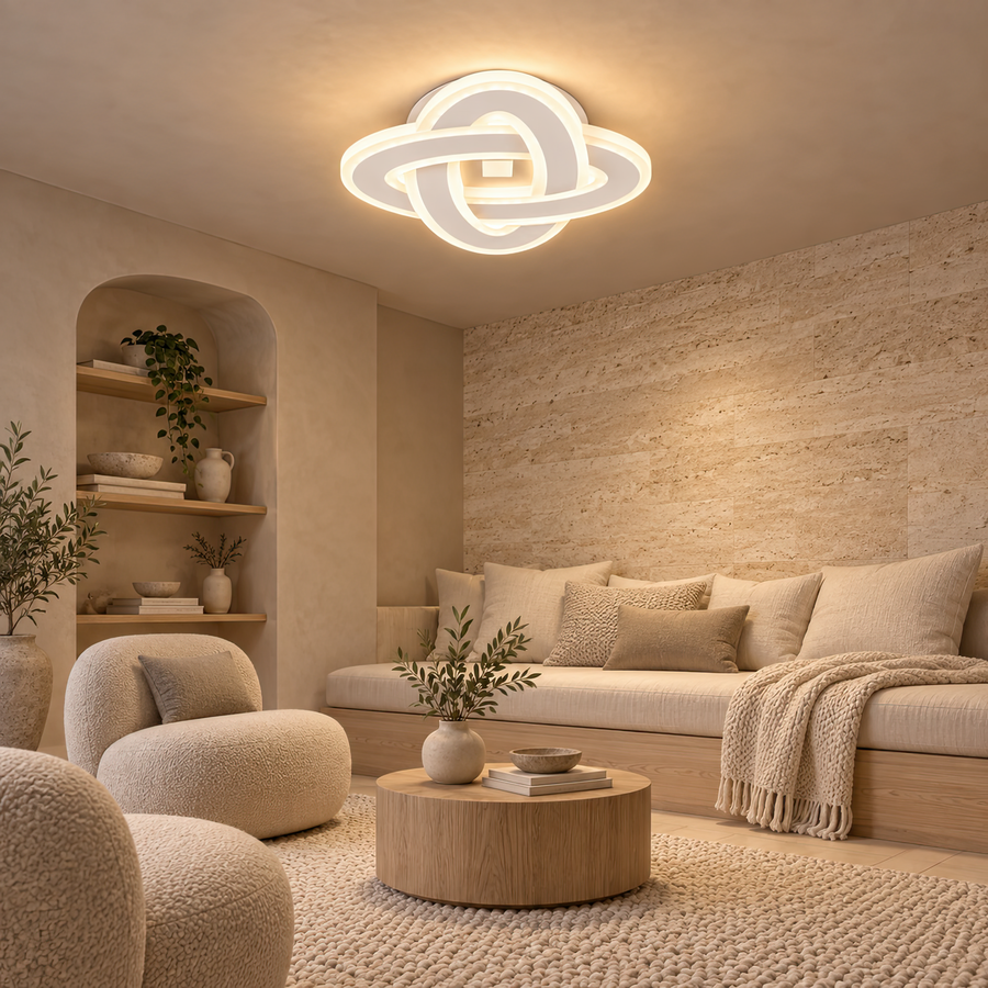 Żyrandol LED CRINELLA 45W, średnica 23cm, światło zimne/ciepłe/neutralne, biały