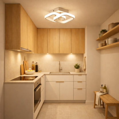 Żyrandol LED VERTEX Matrix, nakładające się diamenty, metalowe ramki, 11W, 2 diamenty, światło zimne/ciepłe/neutralne 3000K/4000K/6000K, biały