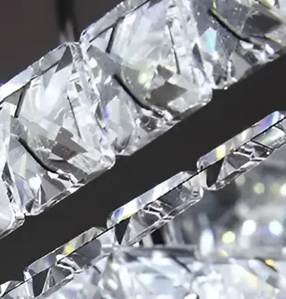 Żyrandol LED PRISM Antea, pilot zdalnego sterowania, 40 W, kryształ i metal, ściemnialny, regulowana wysokość, zimne/ciepłe/neutralne światło