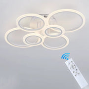 Żyrandol LED BETTY 82W z pilotem, 6 okręgów, światło zimne/ciepłe/neutralne, ściemnialny, biały