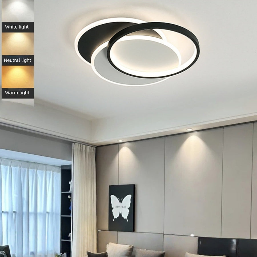 LED żyrandol z pilotem Chiara Geometria, 120 W, 3 kółka, zimno/gorące/neutralne światło, niestabilne, czarne